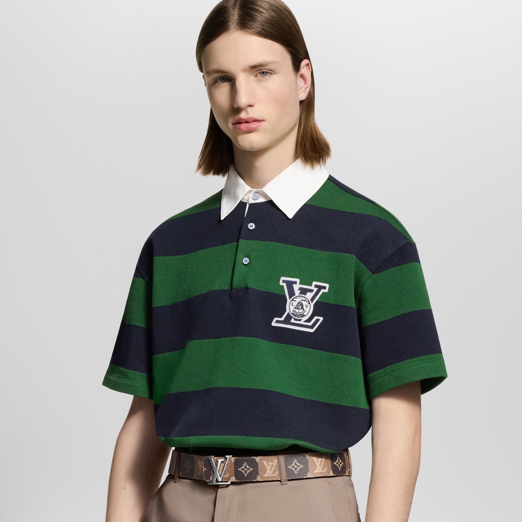LOUIS VUITTON ポロシャツ Striped Short-Sleeved Polo Shirt - Men - Ready-to-Wear | LOUIS